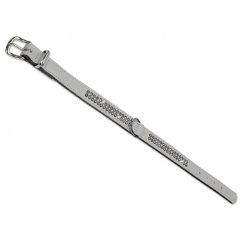 Zgarda pentru caini Nobby Crystal, doua randuri Swarovsky, Gri/Negru, 47 cm Zgarda pentru caini Nobby Crystal, doua randuri Swarovsky, Gri/Negru, 47 cm