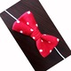 Papion pentru copii, MCF, buburuza, rosu cu buline,10X6 cm