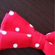 Papion pentru copii, MCF, buburuza, rosu cu buline,10X6 cm