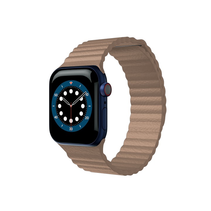 Casey Studios Leather Loop szíj Apple Watch Series 1, 2, 3, 4, 5, 6, 7, kijelző 38, 40, 41 MM, Krém