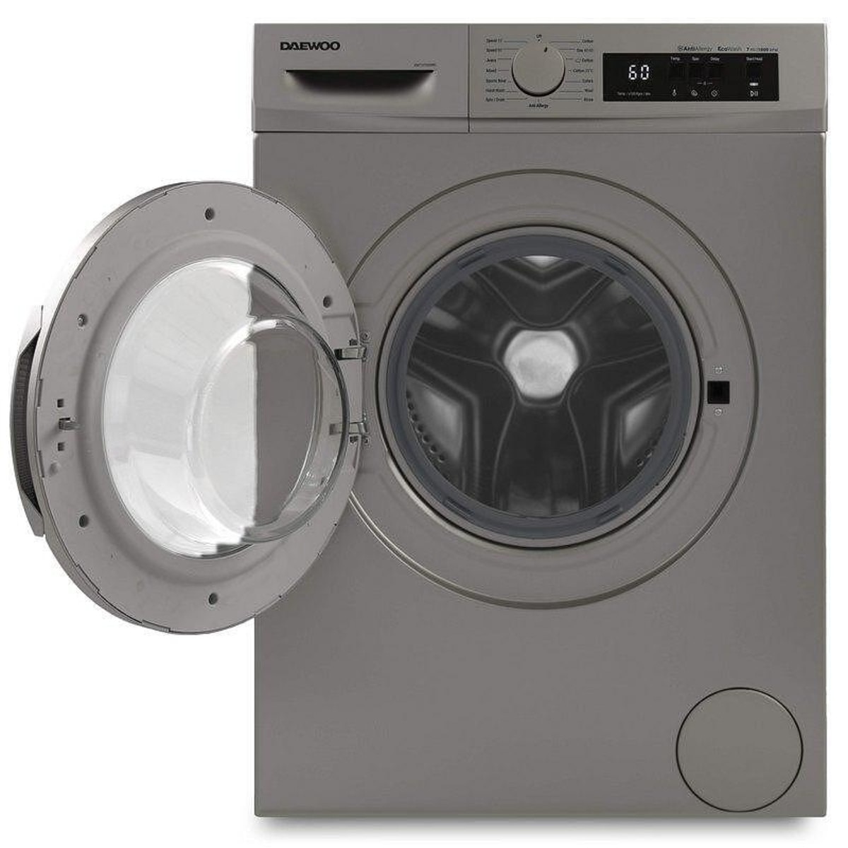 Masina de spalat rufe Daewoo WM710T0SU0BG, 1000 rpm, 7kg, 15 programe, Clasa D, Silver