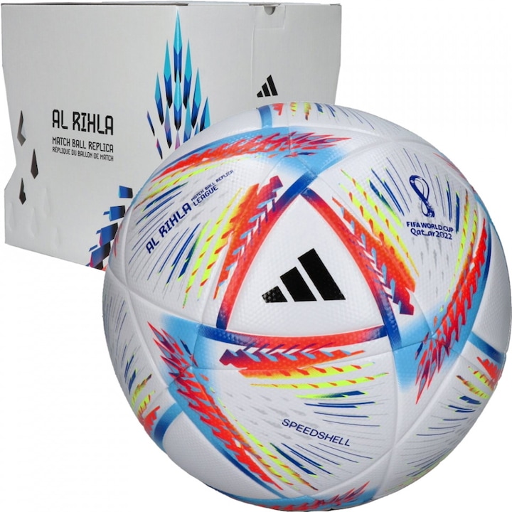Minge fotbal Adidas Al Rihla 2022 League Box , alb, 5