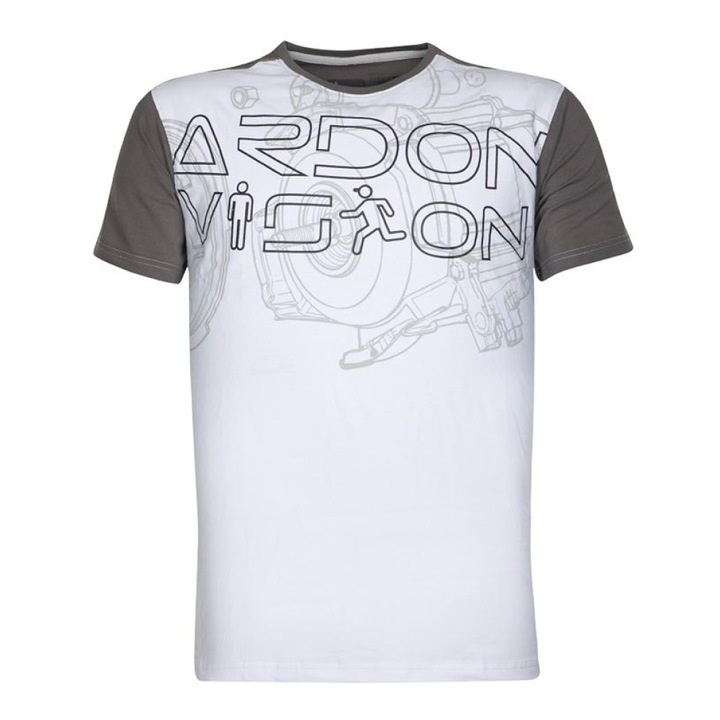 Tricou cu maneca scurta bbc 180 gr/mp VISION, culoare alb - gri, marimea 2XL