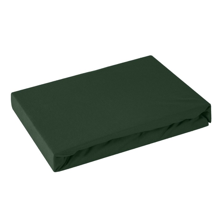 Cearsaf cu elastic jersey 90x200 Eurofirany verde inchis