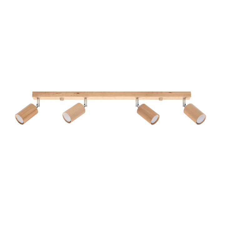 Плафон Berg 4 GU10 Modern Loft Natural Wood Tube Sollux Lighting