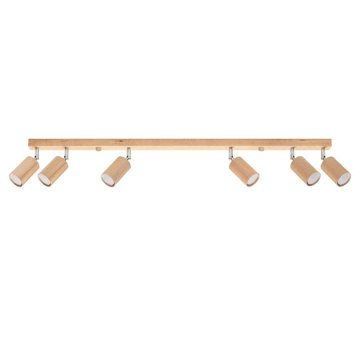 Плафон Berg 6 GU10 Modern Loft Natural Wood Tube Sollux Lighting