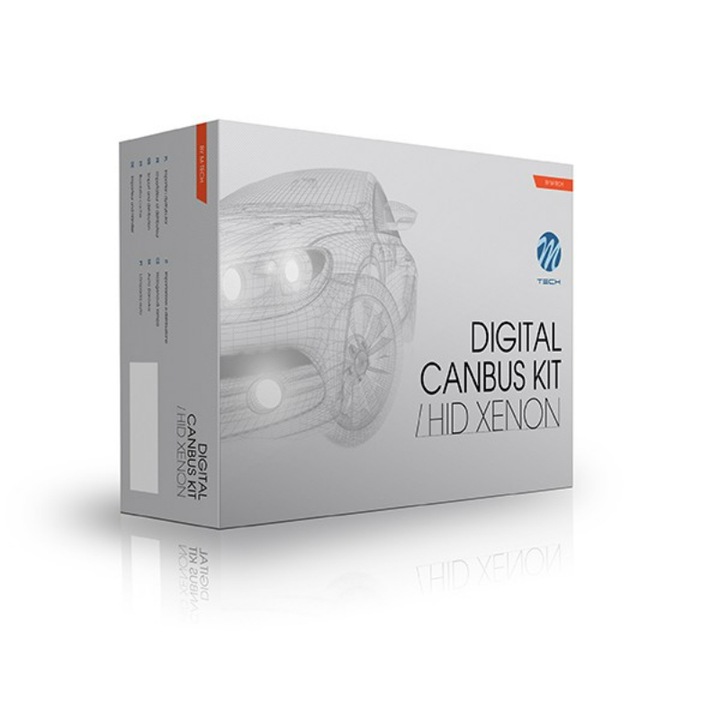 Kit Xenon Canbus, M-Tech, H4, 6000 K, Gri