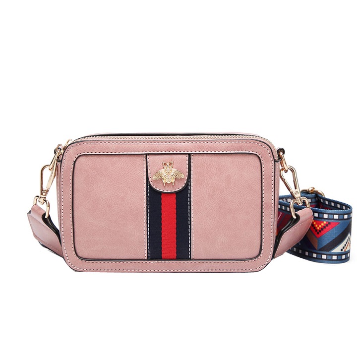 Geanta dama, Poliuretan, 19x7x15 cm, Roz