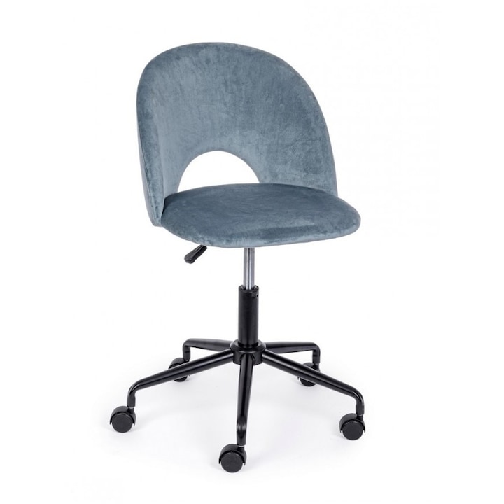 Linzey kék bársony irodai szék 53x60x82 cm