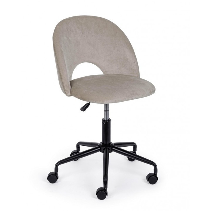 Linzey bézs bársony irodai szék 53x60x82 cm