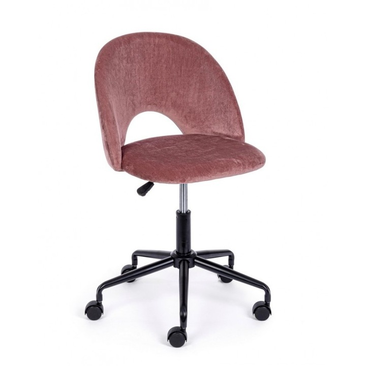 Linzey rózsaszín bársony irodai szék 53x60x82 cm