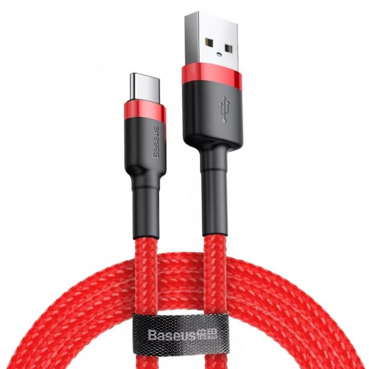 ΠΠ°Π±Π΅Π» Baseus Cafule, ΠΠ»Π΅ΡΠ΅Π½, USB, USB-C, QC3.0, 3A, 1m, ΡΠ΅ΡΠ²Π΅Π½