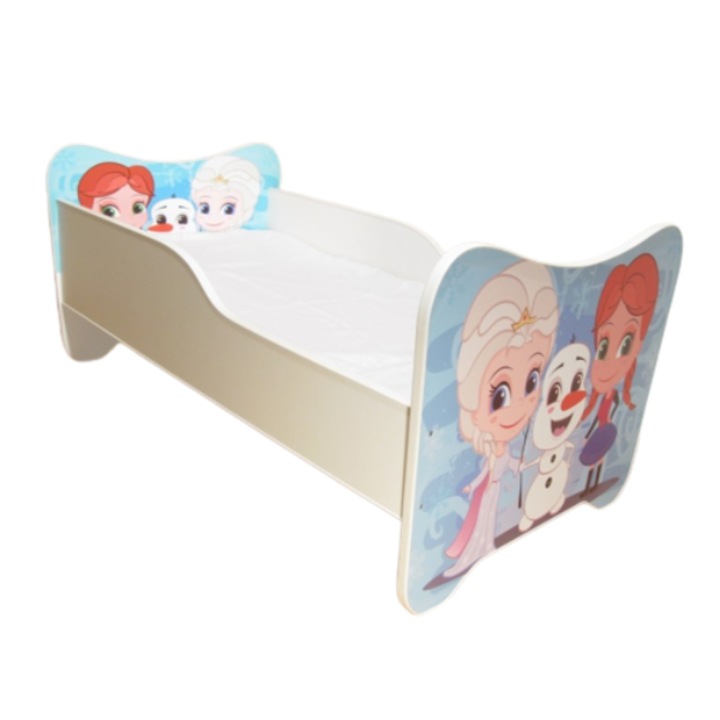 Pat pentru copii, Ice Frozen, 140x70cm, MDF laminat, Multicolor