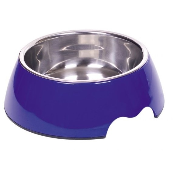 Castron antiderapant de inox cu suport plastic Nobby Nobly, Albastru, 160 ml