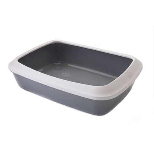 Litiera fara acoperis cu rama, Nobby Iriz, Gri, 42 x 31 x 12,5 cm