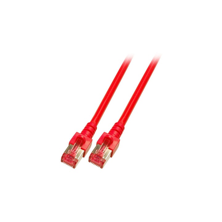 EFB Category 6 S/FTP réz patch kábel, piros, L=0.25 méter