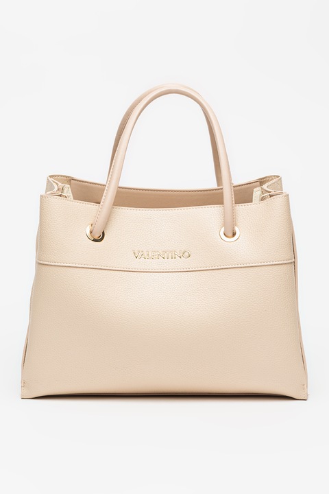 Valentino Bags, Geanta de piele ecologica cu bareta de umar si aspect granulat Alexia, Bej