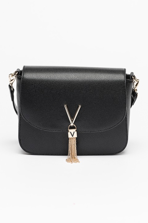 Valentino Bags, Divina keresztpántos műbőr táska, Aranyszín, Fekete