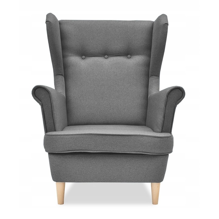 Fotel Family Meble Ari Családi Bútor, 104x84x92 cm, Poliészter/Fa, Grafitszürke