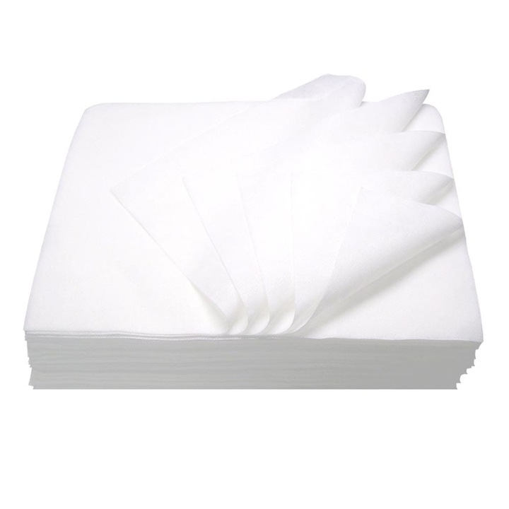 Комплект от 100 перфорирани козметични салфетки, Basic, White