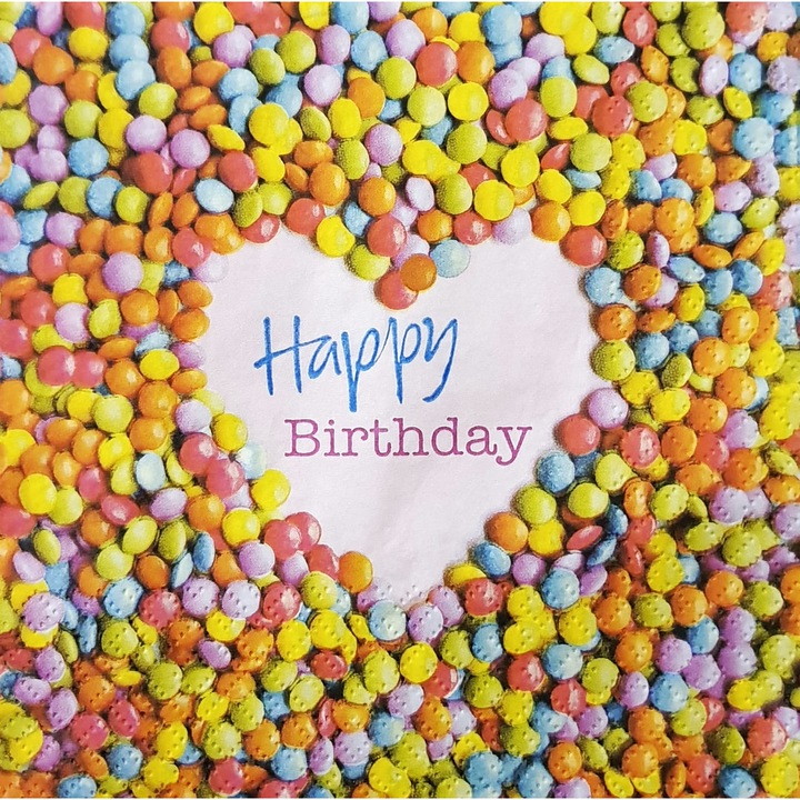 Set 20 servetele de masa, 33 x 33 cm, model Happy Birthday Sweets