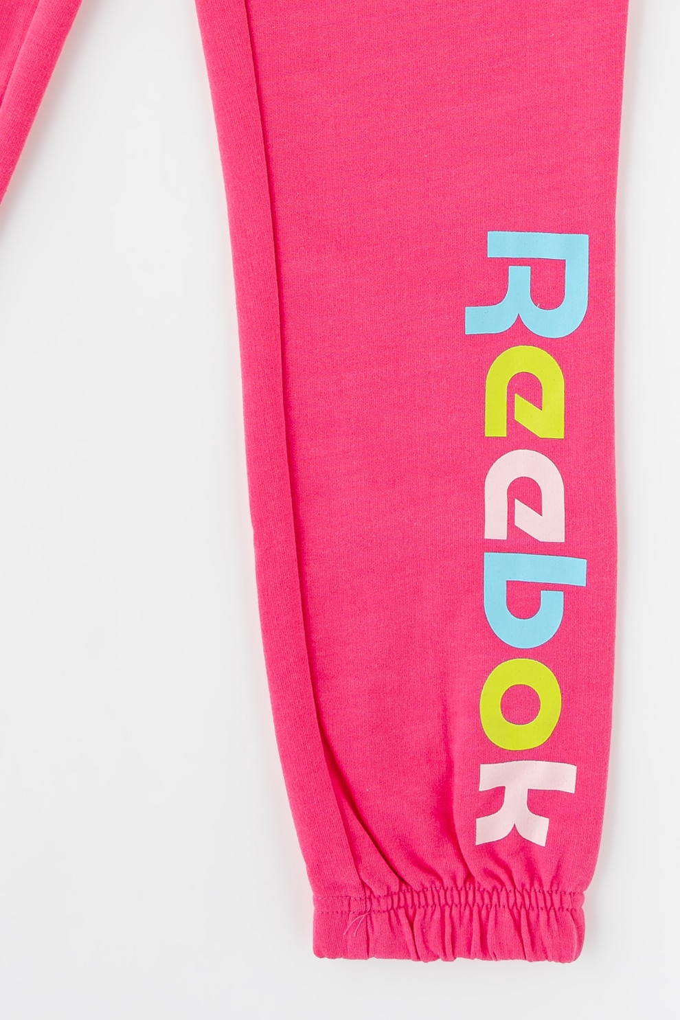 Reebok, Pantaloni sport cu imprimeu logo si snur in talie Rainbow, Roz  aprins, 170 CM