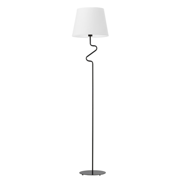 Lysne állólámpa, Fogo, fekete keret, fehér lámpabúra