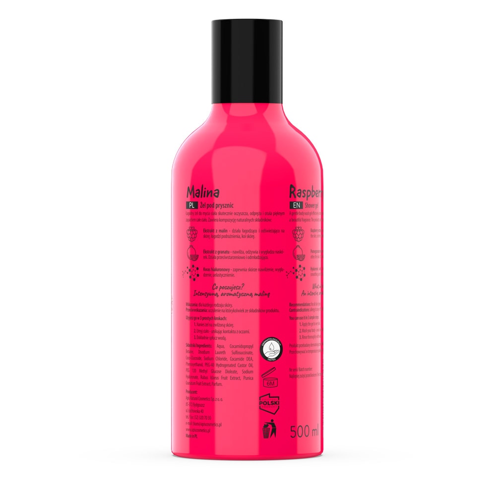 Gel de dus Fruit Shot, Zmeura Polka, 500 ml eMAG.ro