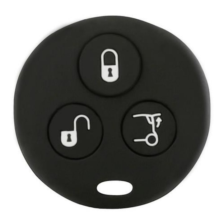 Husa cheie auto, Lampa, Silicon, Tip 3, Compatibil cu Smart, Negru
