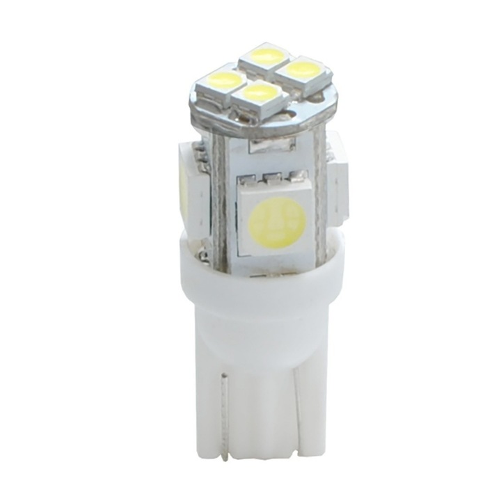 Set 2 becuri auto M-Tech, LED, T10, 12V, Alb