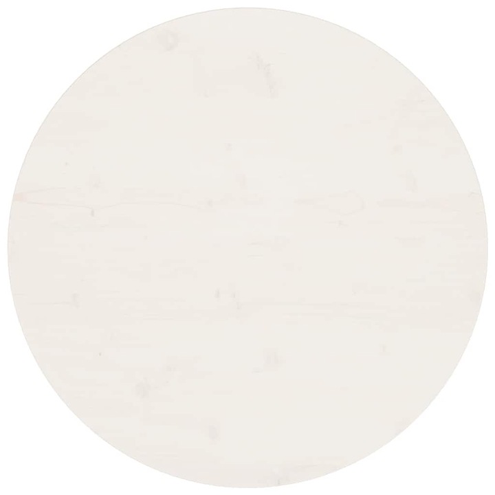 Плот за маса vidaXL, Бял, Ø70x2,5 см, Бор масив