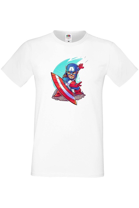 Férfi póló ajándék Marvel Отмъстителите Avengers Szuperhősök Super Heroes Captain America 1, Fehér