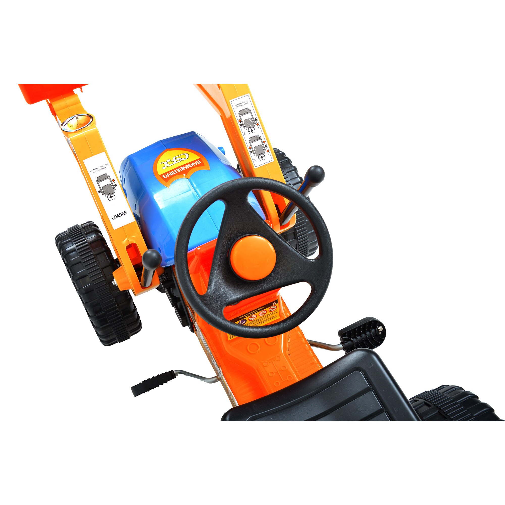 Excavator / Tractor cu pedale pentru copii Hecht 51413, cu remorca si