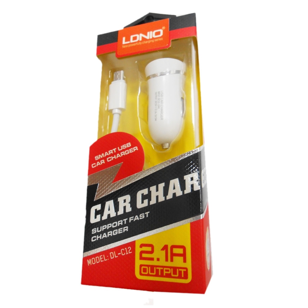 Incarcator auto Micro USB Ldnio 2.1, alb