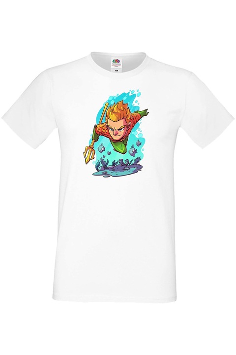 Férfi póló, ajándék Marvel DC Justice League Az Igazság Ligája Szuperhősök Super Heroes Aquaman, Fehér