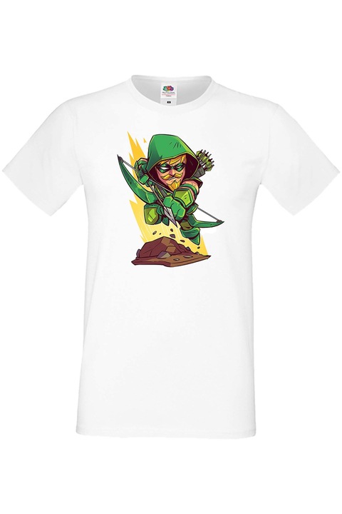Férfi póló, ajándék Marvel DC Justice League Az Igazság Ligája Szuperhősök Super Heroes Green Arrow, Fehér