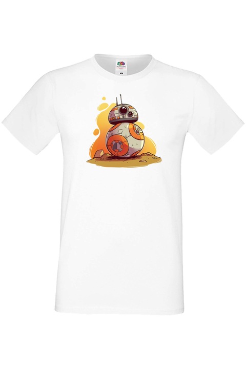 Férfi póló Ajándék Star Wars Csillagok háborúja Jedik Disney BB-8, Fehér
