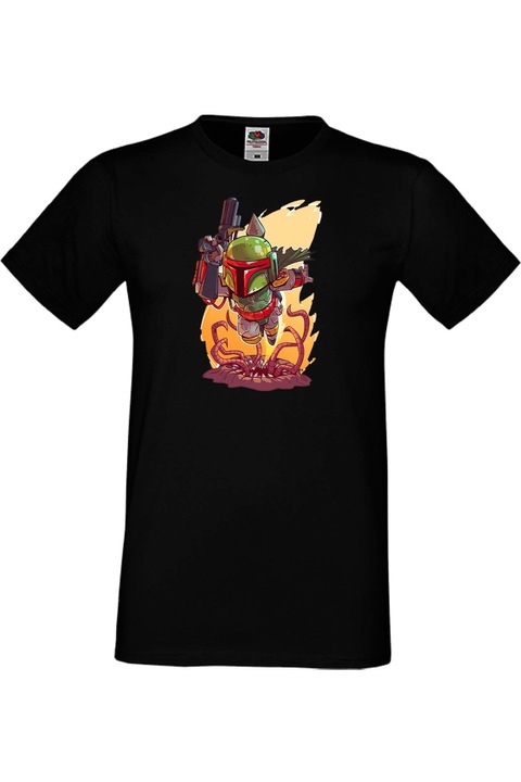 Férfi póló Ajándék Star Wars Csillagok háborúja Jedik Disney Boba Fett, Fekete