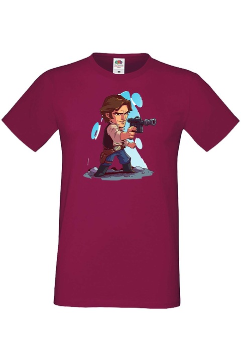 Férfi póló Ajándék Star Wars Csillagok háborúja Jedik Disney Han Solo, Bordó