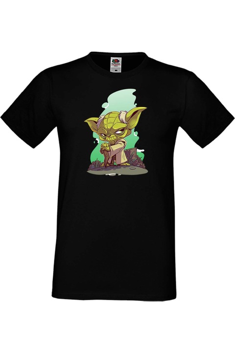 Férfi póló Ajándék Star Wars Csillagok háborúja Jedik Disney Yoda, Fekete