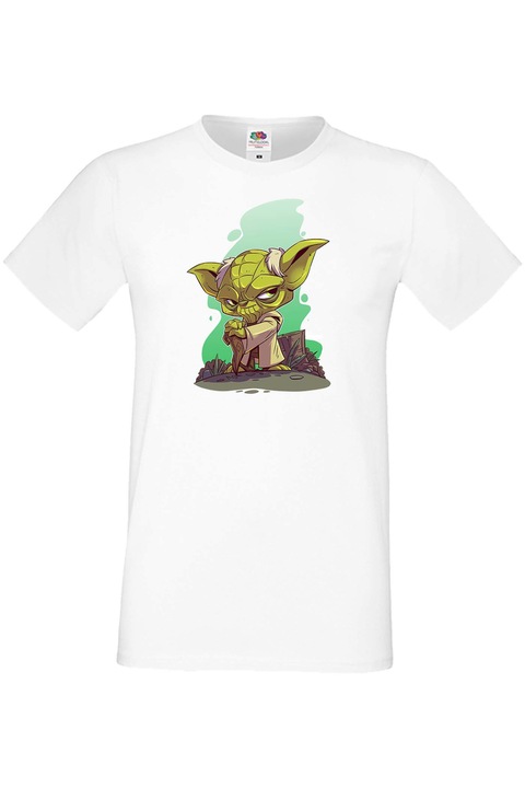 Férfi póló Ajándék Star Wars Csillagok háborúja Jedik Disney Yoda, Fehér