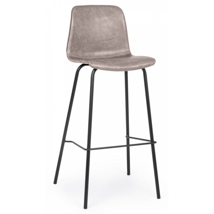 Set 2 scaune bar bej negru Kyra 39x44x103.5 cm