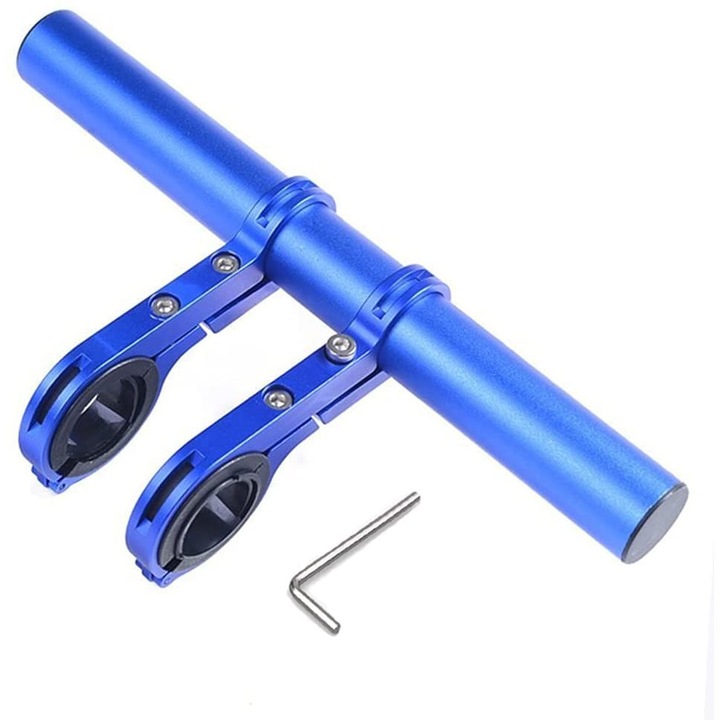 Kormánybővítő elektromos robogóhoz, rollerhez, telefontartó, lépésszámláló, duda, 20 cm, Ideas4Comfort, elektromos roller kormány hosszabbítás, Ideas4Comfort, kék