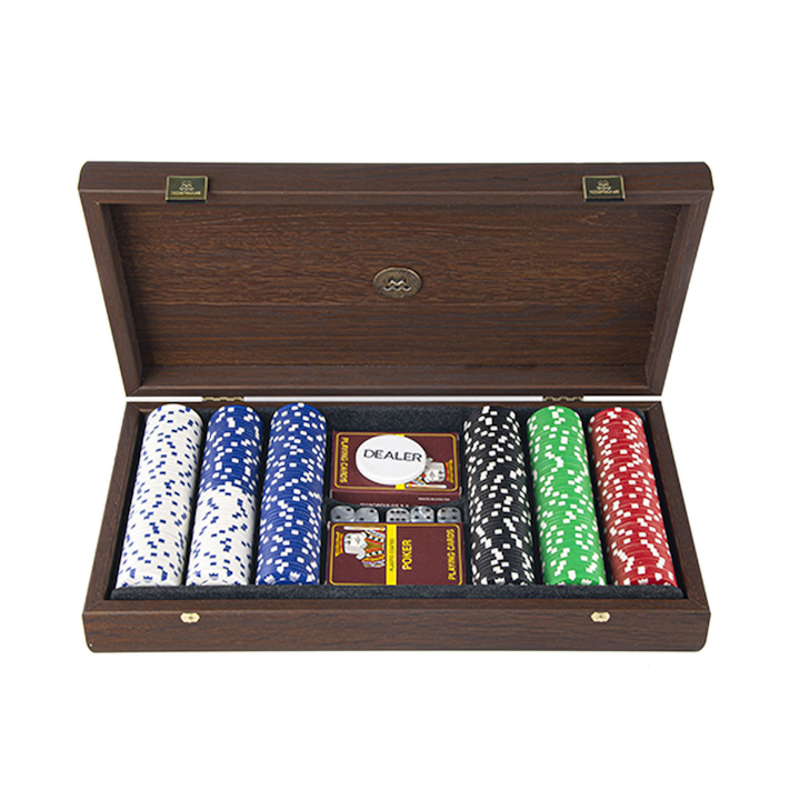 Покер комплект Manopoulos, кафява кутия имитация на кожа
