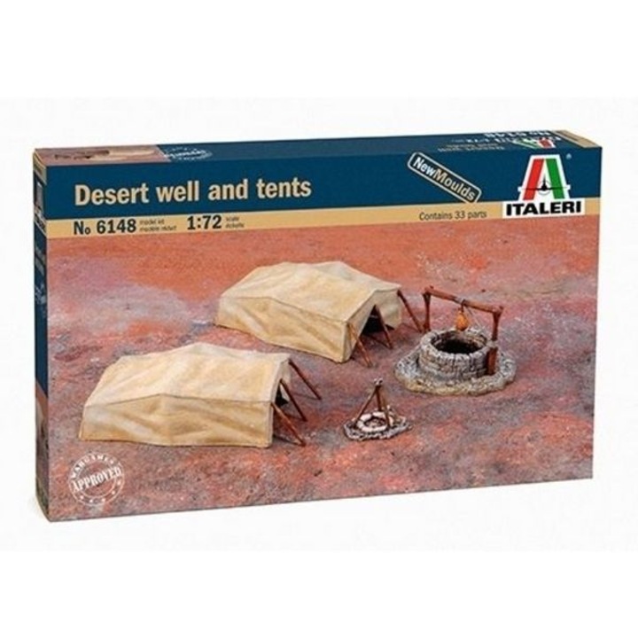 Italeri: Sivatagi sátrak kúttal és tűzrakó hellyel, 1:72