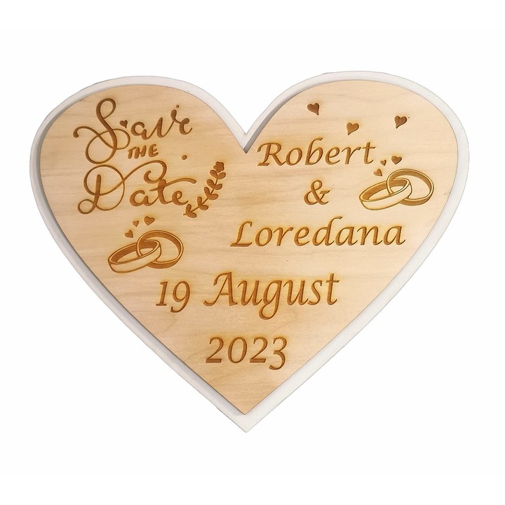 Placuta personalizata Save the Date, maro, 32 cm