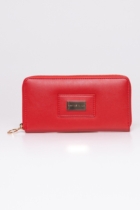 Heavy Tools, Emerset műbőr pénztárca fémlogós rátéttel, Élénkpiros