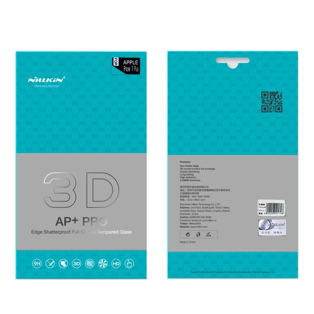 Folie din sticla temperata 3D Nillkin pentru iPhone 7 Plus, negru