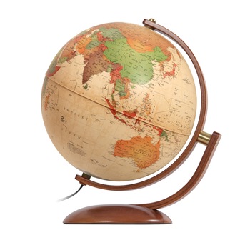 Glob iluminat, executive Optimus 30 cm cu pedestal si meridian din lemn de cires, rotire in 2 planuri Glob iluminat, executive Optimus 30 cm cu pedestal si meridian din lemn de cires, rotire in 2 planuri