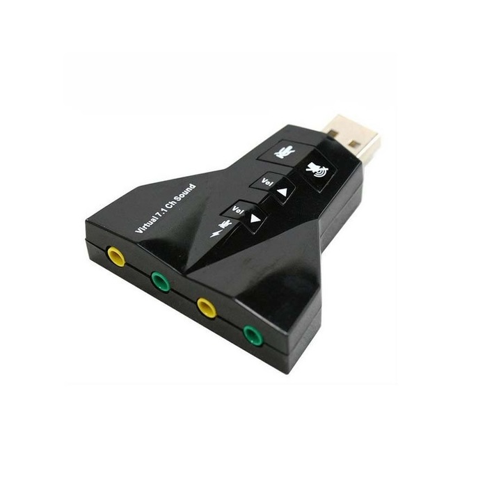 Звукова карта CIMUTO USB 7.1, Включен софтуер, Виртуален съраунд звук